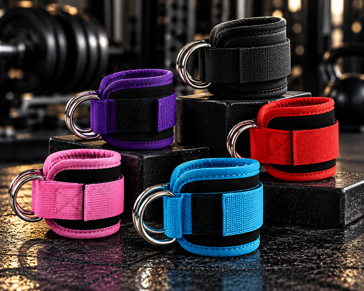 Tobilleras para Polea con Doble Anilla D – Ajustables